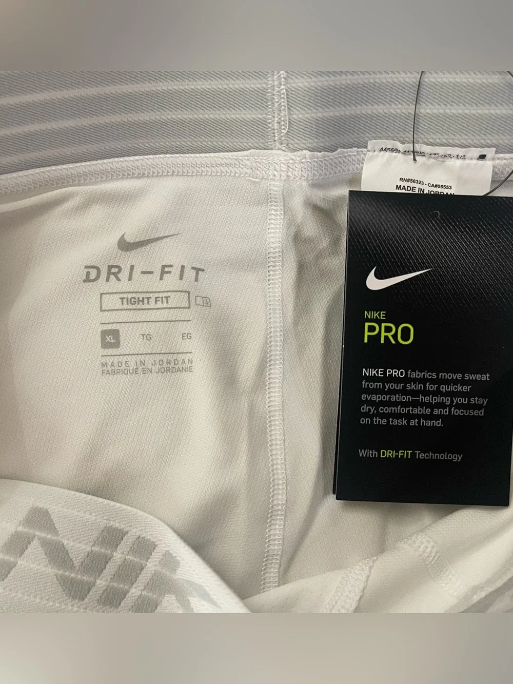 🤍✔️NWT Nike Men's Pro Dri-FIT Training Shorts white Size XL‎